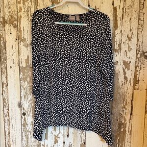 Chico's Navy and White Polka Dot Tunic